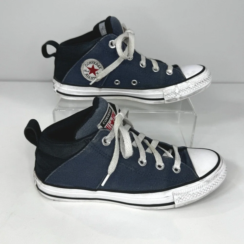 Converse Chuck Taylor All Star High Street Mid Top Navy Black Sneakers Boys 4